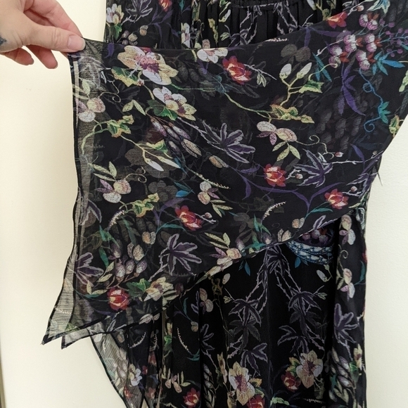 ALICE + OLIVIA Zia mythical garden kaftan crane bird floral print dress - Picture 6 of 15